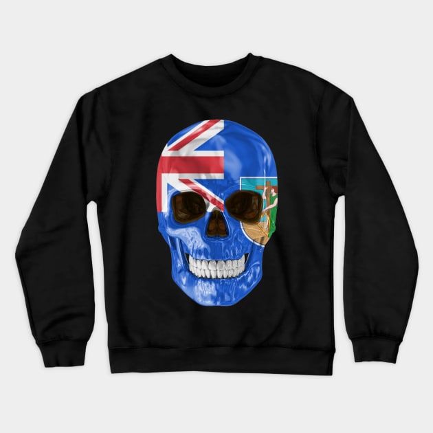 Montserrat Flag Skull - Gift for Montserratian With Roots From Montserrat Crewneck Sweatshirt by Country Flags